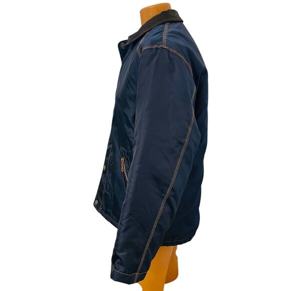 Vtg Dickies Sherpa Lined Chore Jacket Sz M Blue Nylon Full Zip Workwear Farm - Picture 6 of 11